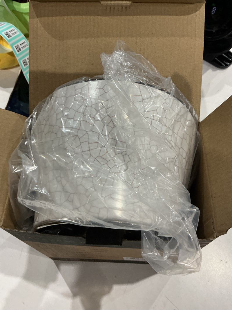 Condition photo showing Good Condition for Elevated Dog Bowls with Stainless Steel Bowl, Prevention of Vertebrae Disease Dog Food Bowl, Non-Slip and High Capacity Pet Bowls Crackle Design M/2 Cup White-Crackle M/2 Cups