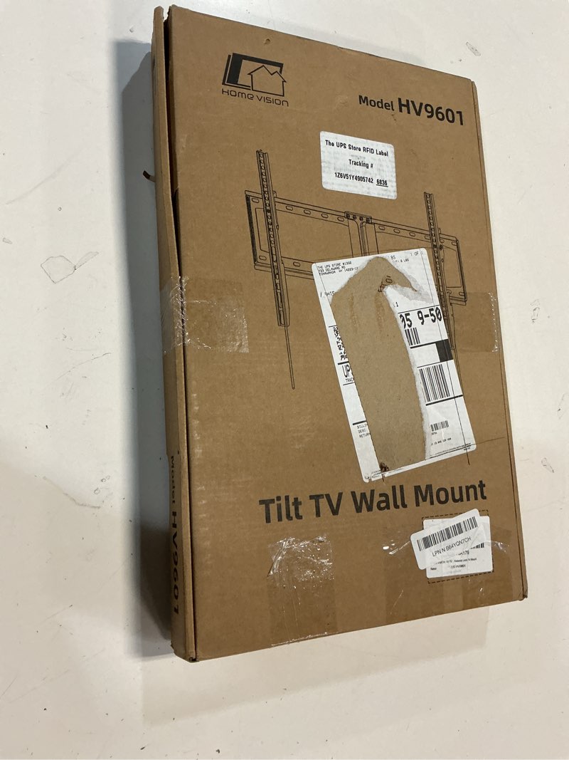 Condition photo showing New/Like New for HOME VISION Heavy Duty Tilt TV Wall Mount Bracket for 32-86 Inch Flat/Curved TVs, 165Lbs Capacity, Max VESA 600x400mm, Fits 12/16/24 Inch Studs, Low Profile, Universal, HV9601