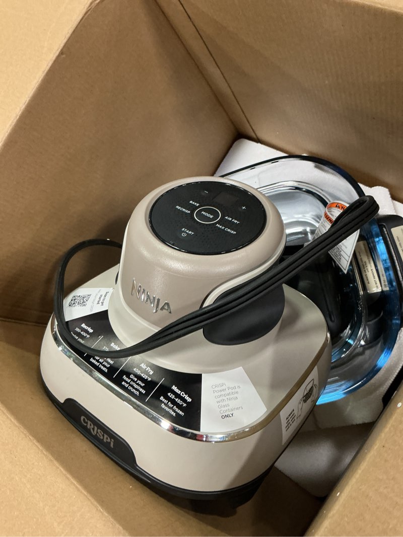 Condition photo showing Good Condition for Ninja Crispi Air Fryer, Microwave, Freezer & Dishwasher Safe, Non Toxic Glass Portable Cooking System, 4 QT & 6 Cup Glass Containers with Storage Lids, Easy Meals, Air Fry, Bake, Stone, FN101ST