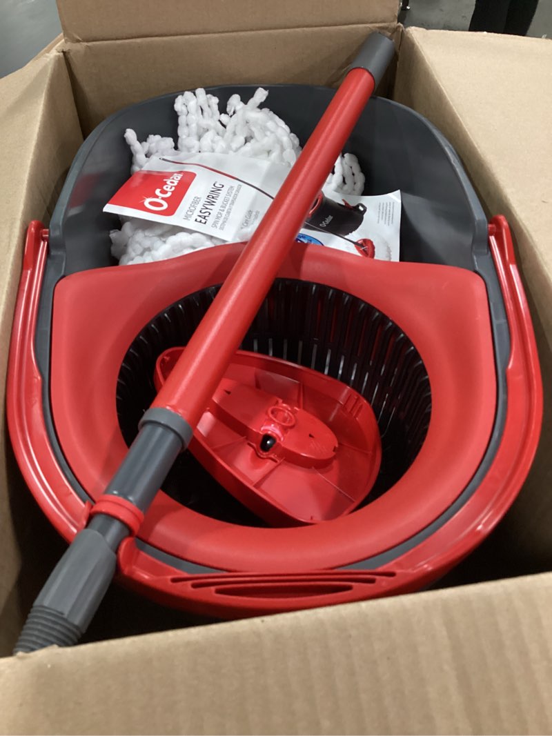 Condition photo showing Good Condition for O-Cedar Easywring Microfiber Spin Mop & Bucket Floor Cleaning System with 3 Extra Refills Spin Mop Bucket with 3 Extra Refills