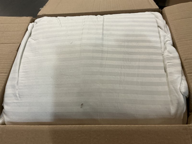 Condition photo showing As Is for cozsinoor goose feather pillows queen size set of 2 - hotel down bed pillow for sleeping, soft 600 tc cotton cover, fluffy support surround fill down alternative for back, stomach, side sleepers queen medium