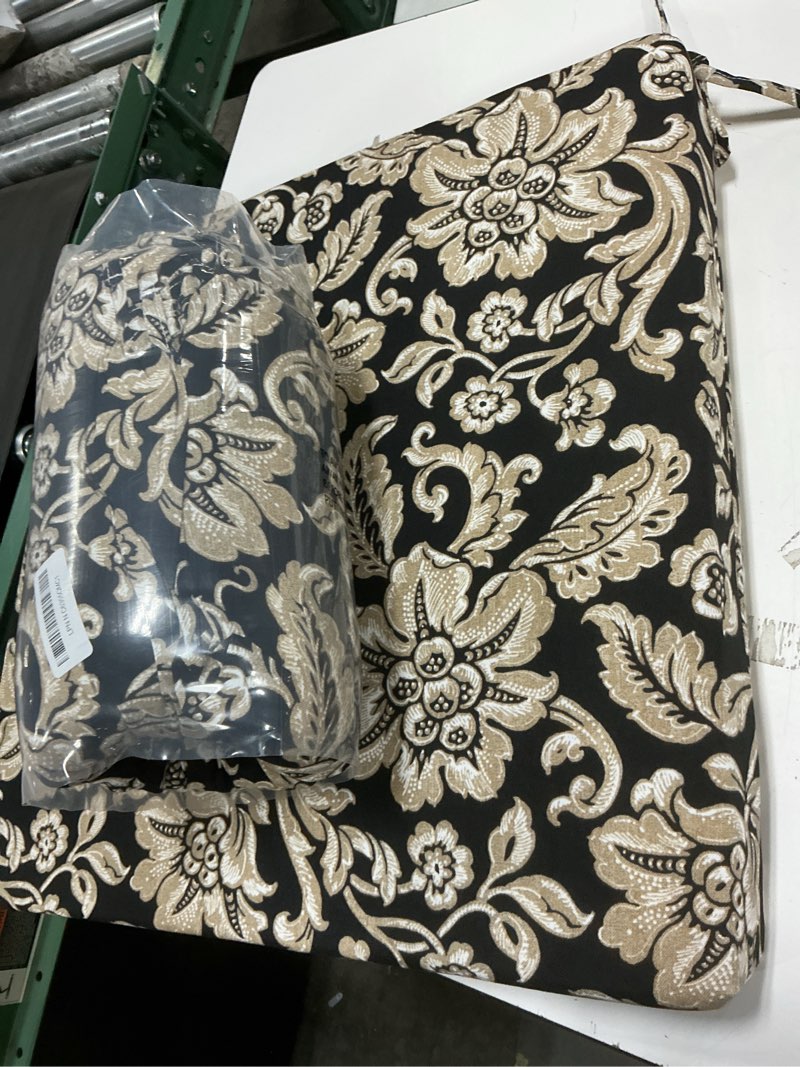 Condition photo showing Good Condition for lvtxiii outdoor chair cushions, water repellent patio furniture cushions outdoor chair pads with ties for dining chairs and garden furniture, 22"x22"x3" set of 2, jacobean black 22"x22"x3" ( set of 2 ) jacobean black