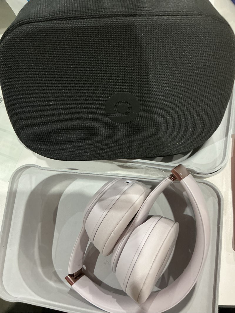 Condition photo showing Good Condition for COMES WITH CASE  NO CORDS Beats Solo 4 - Wireless On-Ear Bluetooth Headphones, Up to 50-Hour Battery Life, Ultra-Lightweight Comfort, Powerful and Balanced Sound, Apple & Android Compatible - Cloud Pink Cloud Pink Standalone