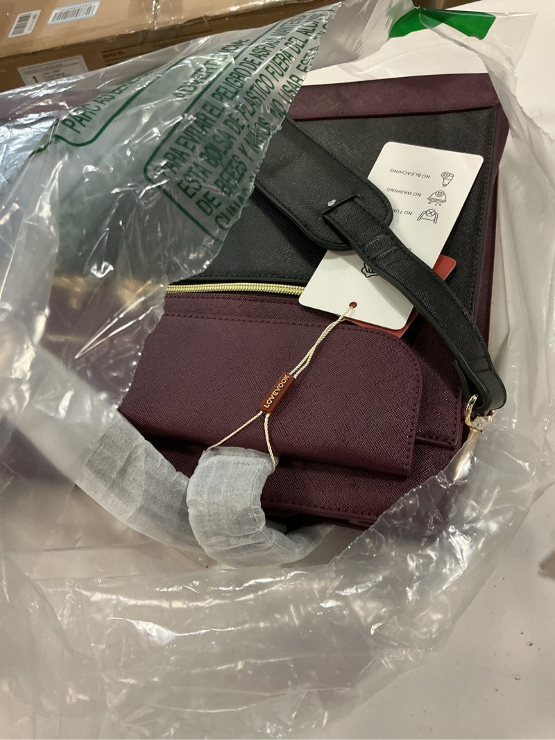 Condition photo showing Good Condition for LOVEVOOK Laptop Bag for Women 15.6 Inch Tote Work Professional Leather Computer Briefcase Waterproof Handbag Shoulder Large Capacity Business Teacher Office Crossbody Purse 15.6 Inch Black/Purple-1