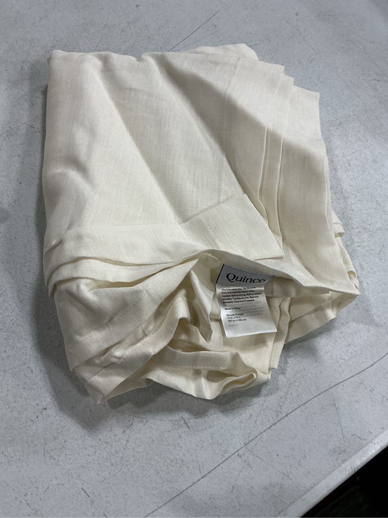 Condition photo showing Good Condition for european linen shower curtain, one size, ivory