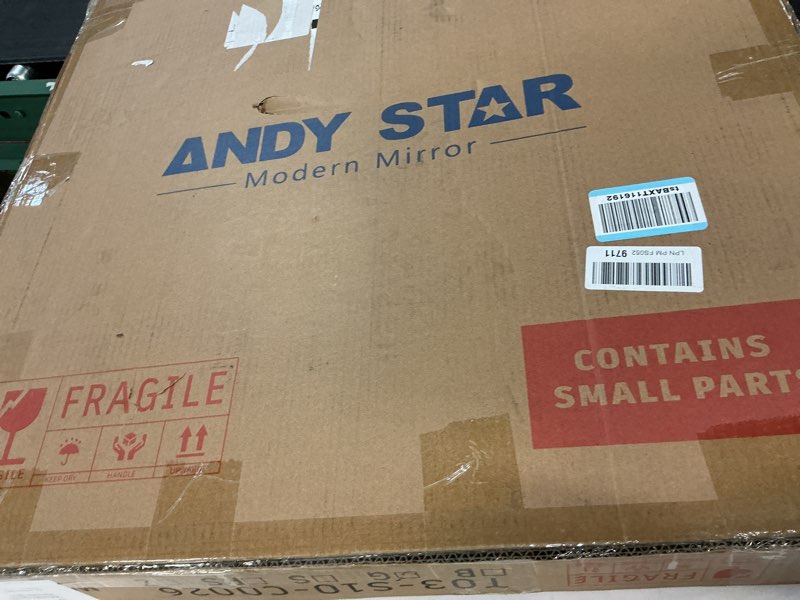 Condition photo showing New/Like New for andy star 26 inch round mirror, brass bathroom mirror, gold circle mirror with stainless steel frame for bathroom, vanity, living room, entryway gold 26"l x 26"w