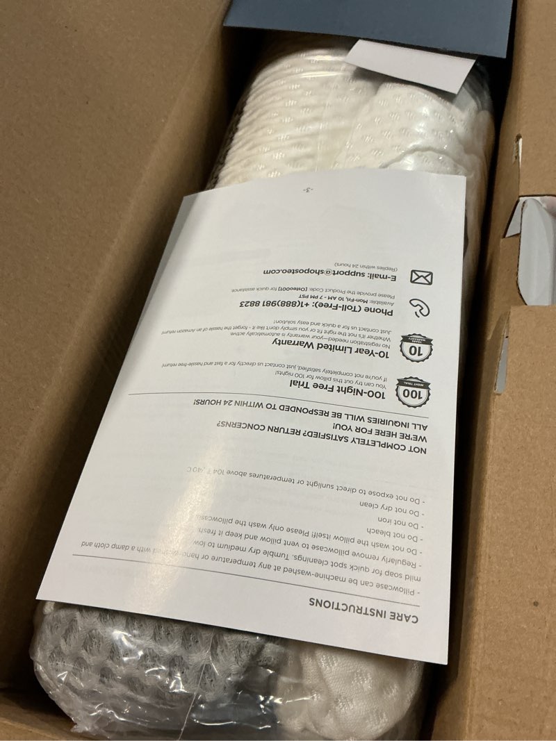 Condition photo showing Good Condition for osteo cervical pillow for neck pain relief, hollow design odorless memory foam pillows with cooling case, adjustable orthopedic bed pillow for sleeping, support for side back sleepers standard high(24.5*16.5*5.2/4.1 inches) grey
