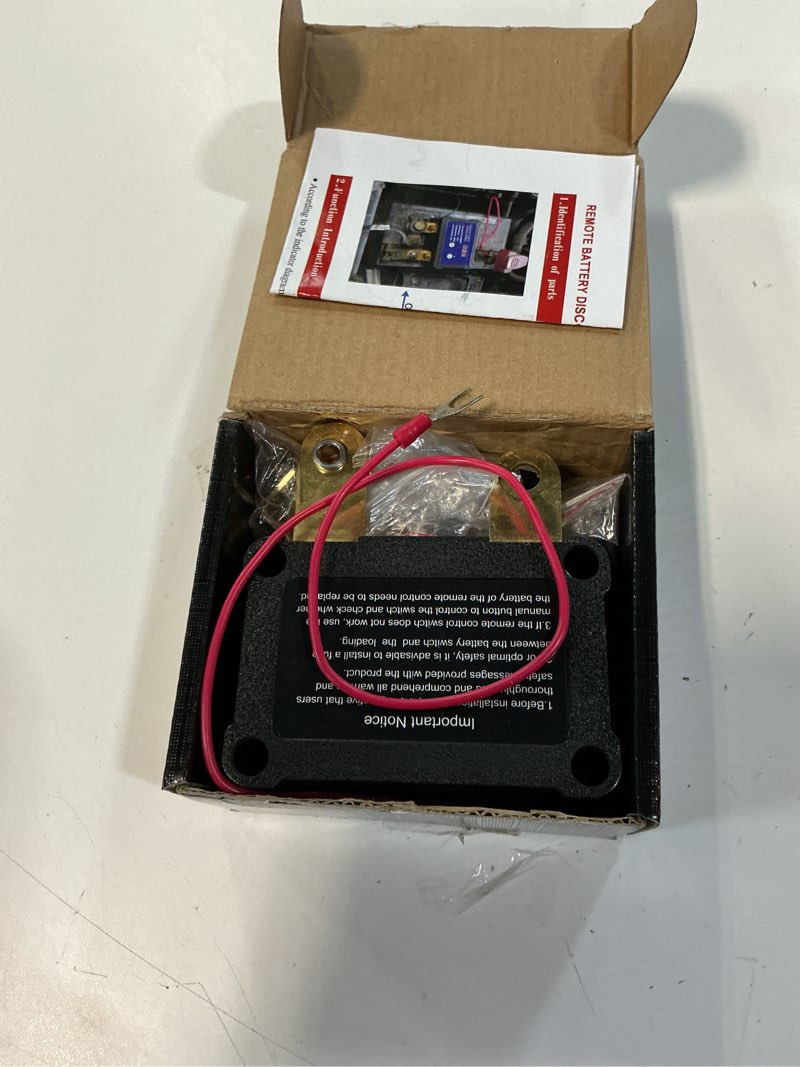 Condition photo showing Good Condition for remote battery disconnect switch 12v 240a with led voltage display, ultra-low standby current (0.001a), anti theft and battery drain, battery kill switch for car, rv, atv, truck, tractor, boat black l(3.94*2.68*1.77)