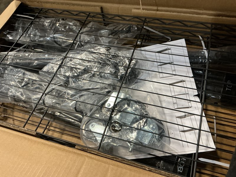 Condition photo showing Good Condition for Mini Rolling Clothes Rack with Adjustable Metal Wire Shelving, Heavy Duty Clothing Rack for Hanging Clothes, Portable Closet with Wheels Side Hooks, Freestanding Closet Wardrobe, Black H12 Mini