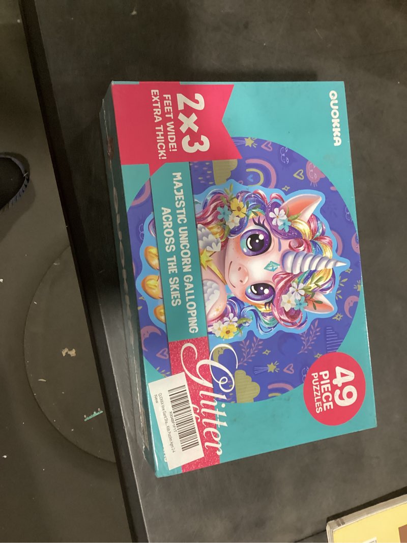 Condition photo showing New/Like New for QUOKKA Glitter Floor Puzzles for Kids Ages 3-5 - 2x3 Feet 48 Piece Puzzles for Toddlers 2-4 - Large Educational Kids Puzzles Ages 2-4 - Giant Unicorn Activity Game Toy for Boys and Girls