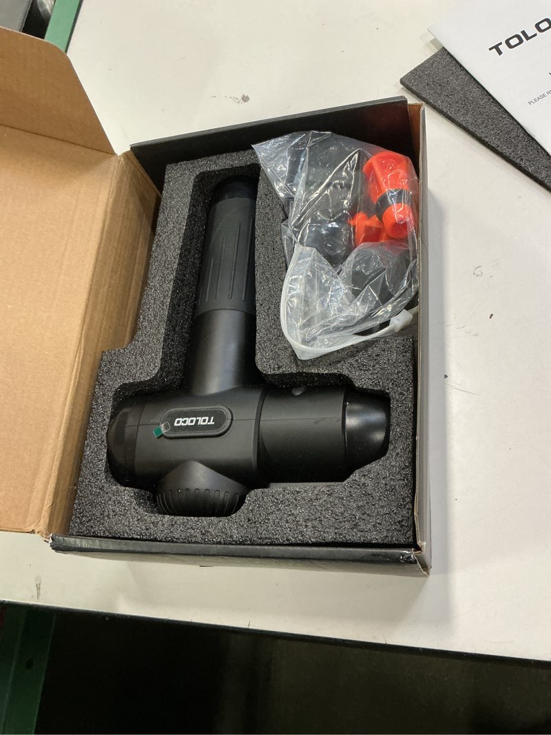 Condition photo showing Good Condition for TOLOCO Massage Gun, Deep Tissue Back Massage for Athletes for Pain Relief, Percussion Massager with 10 Massages Heads & Silent Brushless Motor, Gifts for Fathers Day, Black