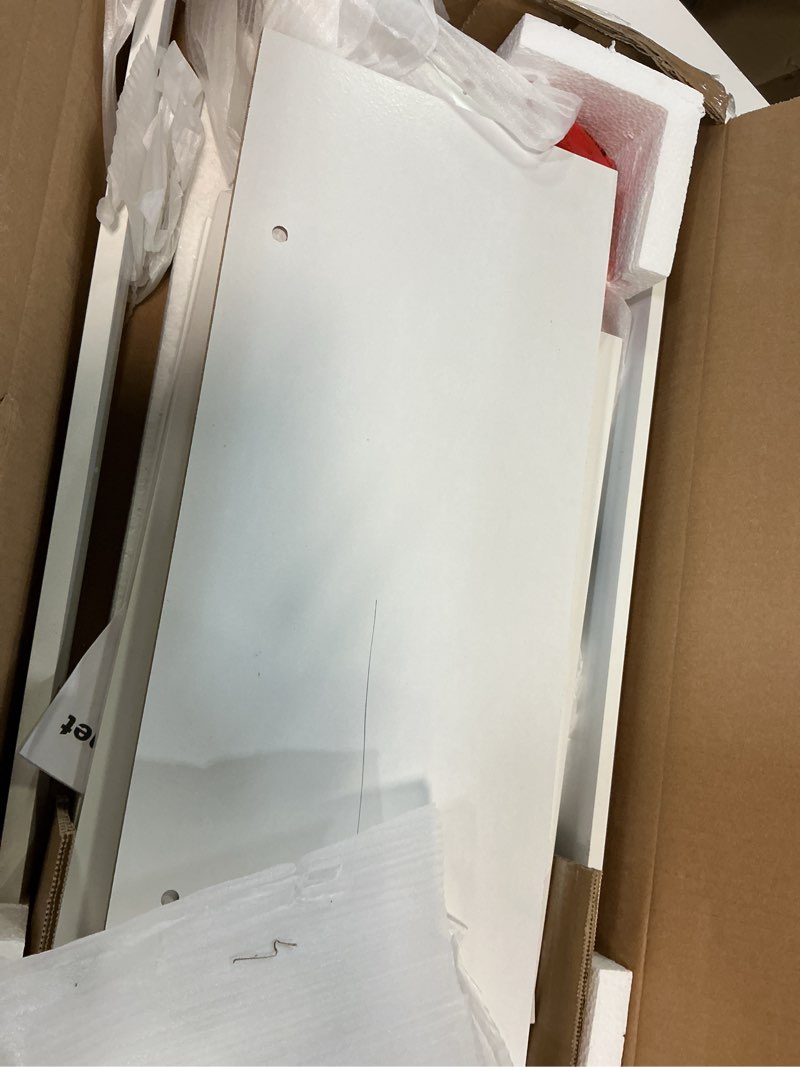 Condition photo showing Good Condition for VASAGLE Bathroom Cabinet with Mirror, Wall Cabinet with 2 Mirrored Doors, Adjustable Shelf, Open Compartment, Wall-Mounted, 5.1 x 22.2 x 23 Inches, White ULHC002 5.1"D x 22.2"W x 23"H White