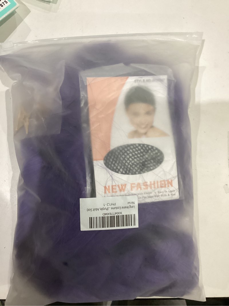 Condition photo showing New/Like New for 47 Inches Long Purple Braided Hair Anime Costume Wig – High Temperature Heat Resistant Silk Fiber – Natural Looking Cosplay Wig for Halloween Party, Cosplay (Purple, Adult Size) Purple Adult Size