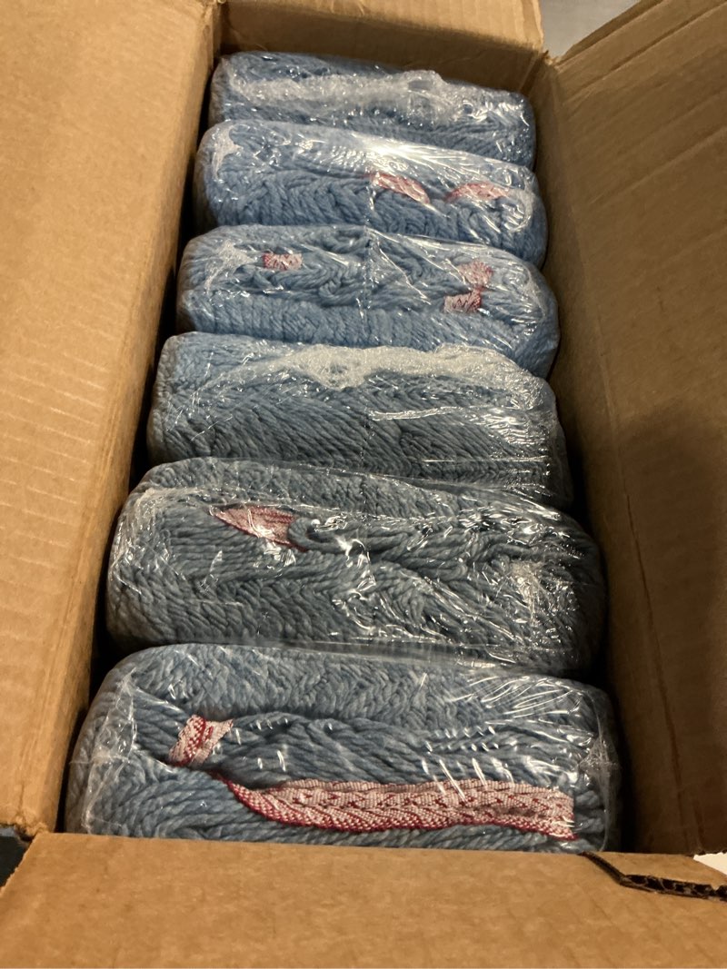 Condition photo showing New/Like New for carlisle foodservice products 369454b14 looped-end mop head with red band, blue, large (pack of 12) (pack of 12) looped-end mop