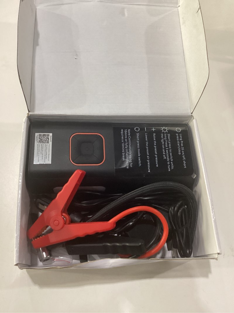 Condition photo showing New/Like New for Jump Starter with Air Compressor, 5000A Battery Jumper Starter Portable (9L Gas/8L Diesel) with 160PSI Auto-Shutoff Tire Inflator, 12V Jump Box Car Battery Jump Starter with Jumper Cables, LED Light Matte Black