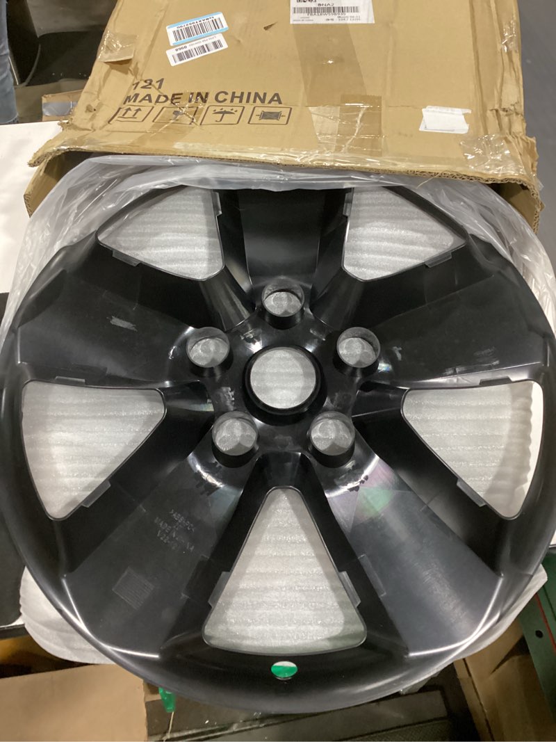 Condition photo showing New/Like New for 4-pack wheel skins compatible with dodge ram 1500 pickup 2013 2014 2015 2016 2018, 20" 20 inch alloy wheel, wheel cover, bright black color, compare your wheel shape & size carefully