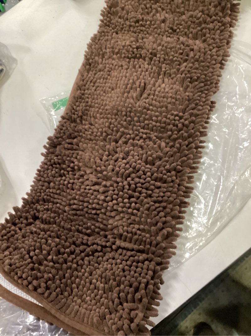 Condition photo showing Good Condition for OLANLY Bathroom Rugs 30x20, Extra Soft Absorbent Chenille Bath Rugs, Rubber Backing Quick Dry, Machine Washable Bath Mats for Bathroom Floor, Tub and Shower, Home Decor Accessories, Brown 30\" x 20\" Brown