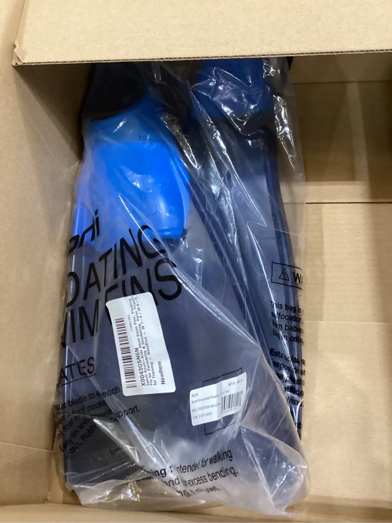 Condition photo showing As Is for Sporti Adult-Kids Swim Fins for Pool Lap Swimming - Long Floating Fins for Swimming & Snorkeling - Swim Flippers for Training M 7-8 / W 8-9 Navy-Blue