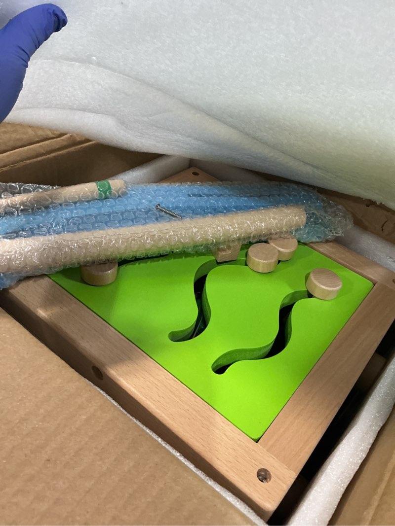 Condition photo showing Good Condition for 9-in-1 Wooden Activity Cube | Wooden Baby Walker, Sit-to-Stand Learning Walker Activity Center, Early Educational Push & Pull Toys for Baby Toddler Boys Girls, Height & Brake Adjustable Activity Cube Walker