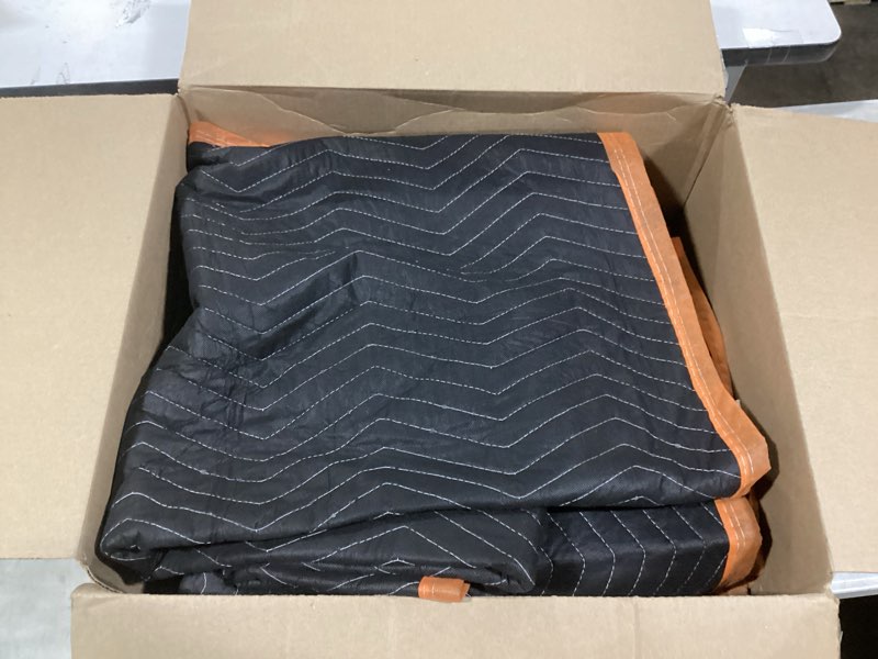 Condition photo showing As Is for ZENY Moving Blankets 12 Pack, Heavy Duty Packing Blankets Black, 72''x40'' Furniture Moving Pads for Shipping Packing Storage