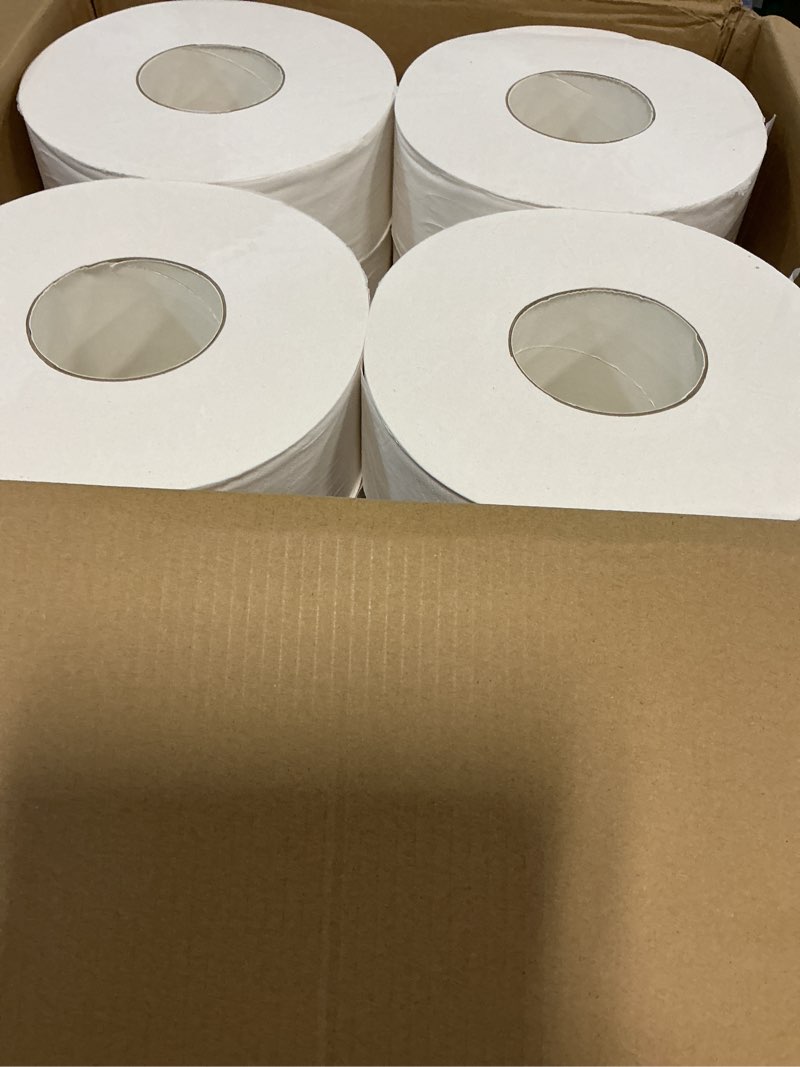 Condition photo showing New/Like New for gen 202 jumbo jrt bath tissue, 2-ply, white, 9 in diameter, 12 count (pack of 1) bath tissue, white
