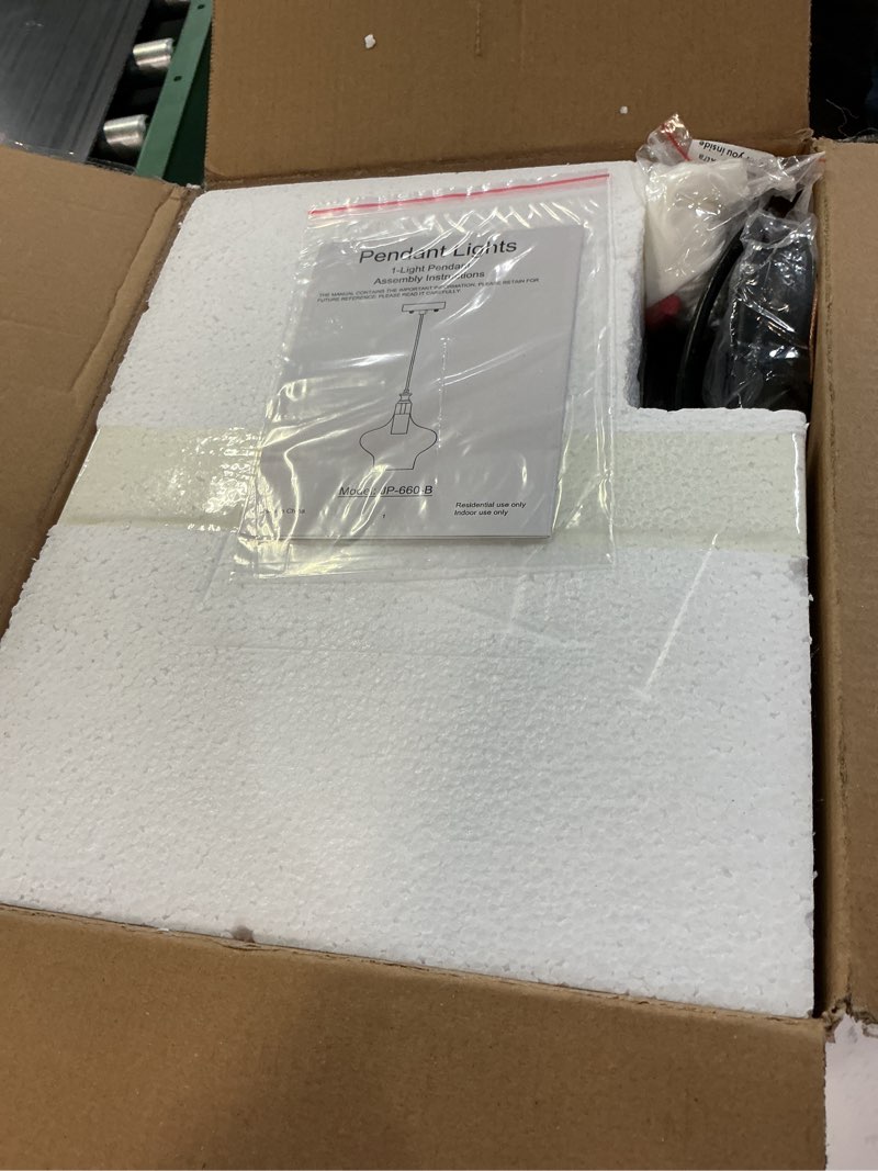 Condition photo showing New/Like New for modern glass pendant lights kitchen island black pendant light with 7.87 in clear glass shade kitchen pendant lighting over island bedroom dining room (1 pack) b style-clear