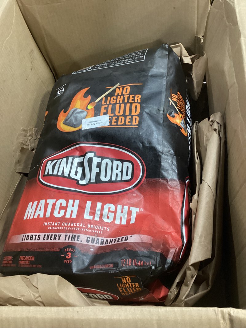 Condition photo showing Good Condition for kingsford match light instant charcoal briquettes, bbq charcoal for grilling, ready in 10 minutes, no lighter fluid or starter needed, 12 lbs