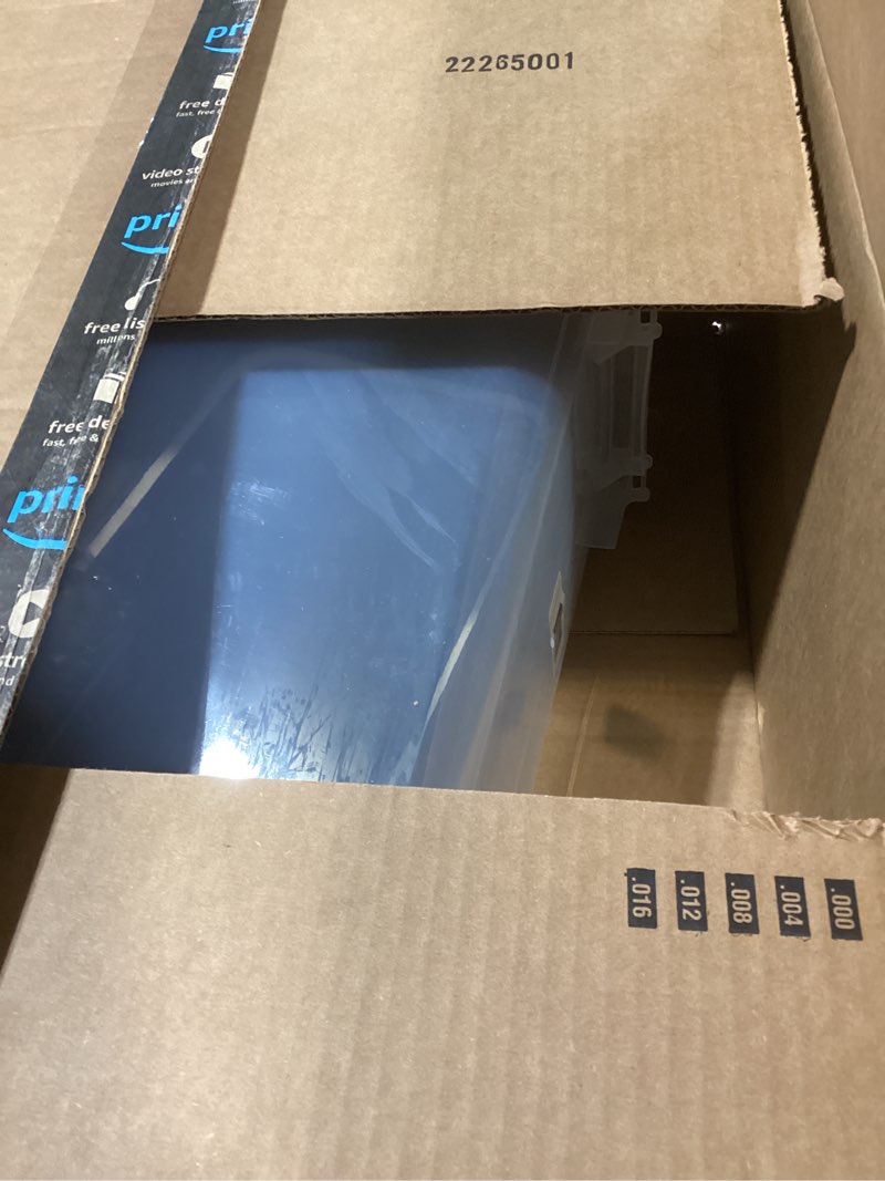 Condition photo showing Good Condition for IRIS USA Airtight Dog Food Storage Container, Up to 38 lbs, Attachable Wheels, For Dog Cat Bird and Other Pet Food Storage Bin, Keep Fresh, Translucent Body, Easy Mobility, Navy 38 lbs Navy