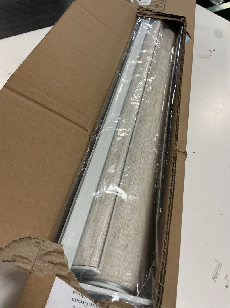 Condition photo showing Good Condition for persilux light filtering roller shades for window blinds,cordless,linen fabric,thermal insulated fabric uv protection shades for home,office,bedroom,door,light filtering-cream,23" w x 72" h 23"w x 72"h light filtering-cream