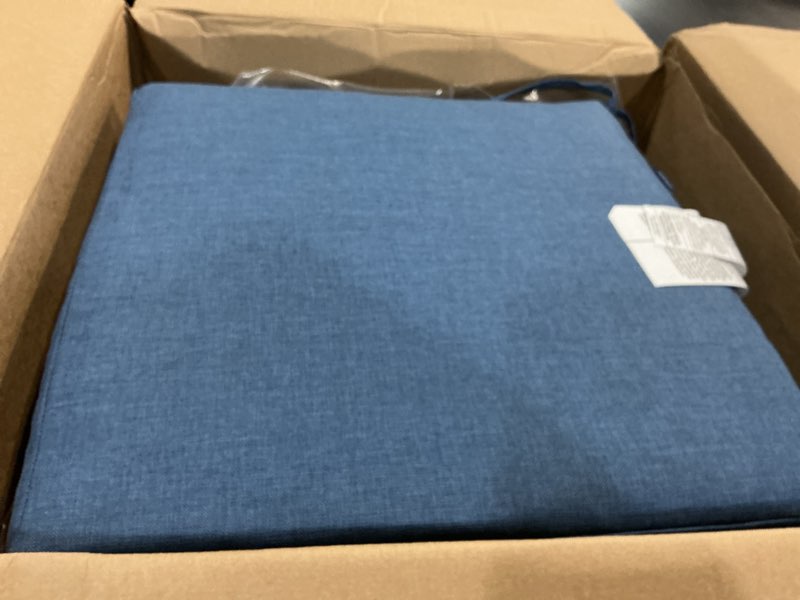 Condition photo showing Good Condition for arden performance outdoor cushion set, 21 x 21, patio cushion, rain-proof, fade resistant, denim alair 21 x 21 dining cushion set denim alair