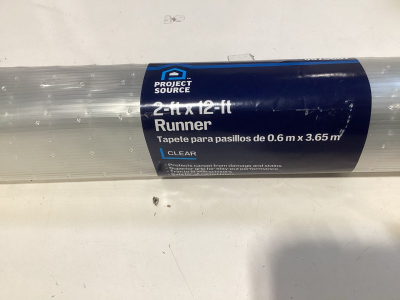 Condition photo showing As Is for project source 27-in x 144-in clear non-slip grip indoor runner mat item #5975667 | model #r24144