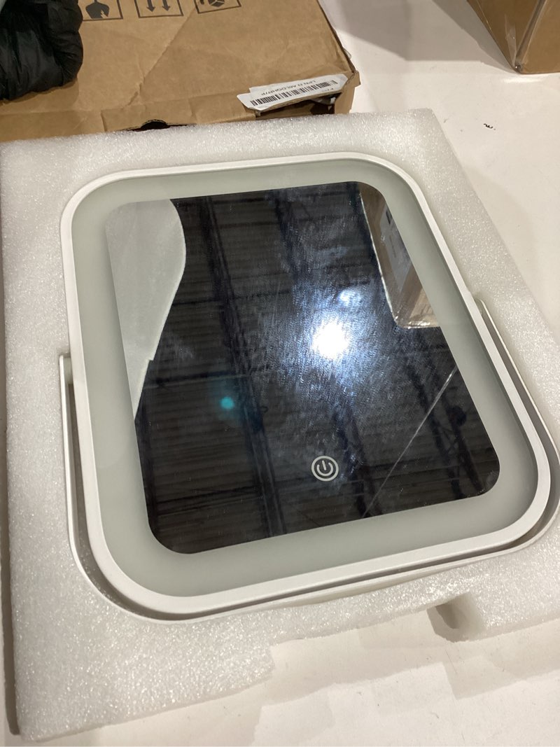 Condition photo showing Good Condition for ROLOVE 8x10 Inch Lighted Vanity Mirror, 3-Color Dimmable LED Lighting & Touch Control, Portable Makeup Mirror with U-Bracket for Travel/Dressing Room (White) White 8"L x 10"W