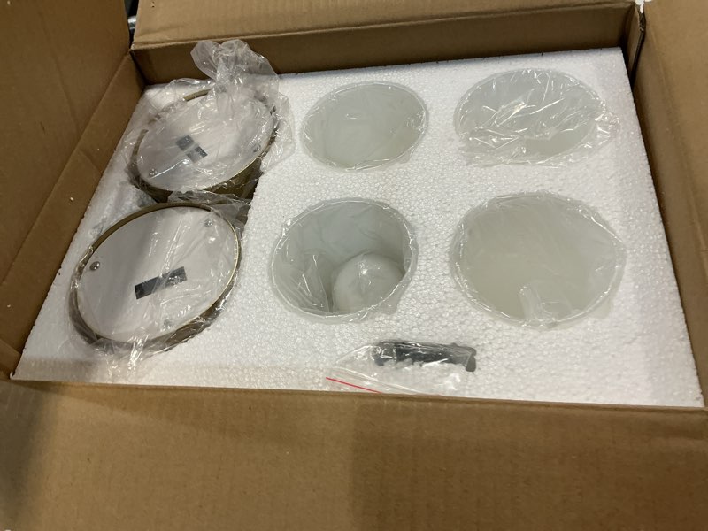 Condition photo showing Good Condition for gold wall sconces set of two 2-light modern wall light 3.93"(w)*15.4"(h) bathroom vanity light milky white glass gold milky white glass