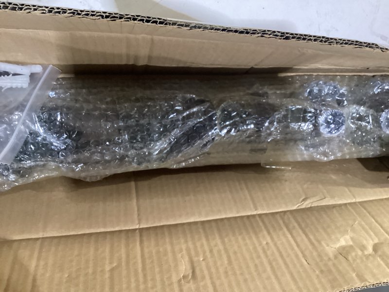 Condition photo showing New/Like New for pipe handrails for indoor stairs?9ft metal staircase handrail, black galvanized industrial iron hand rail for indoor & outdoor wall mount support, wall hand railing,safety handle, steps baluster 9ft black