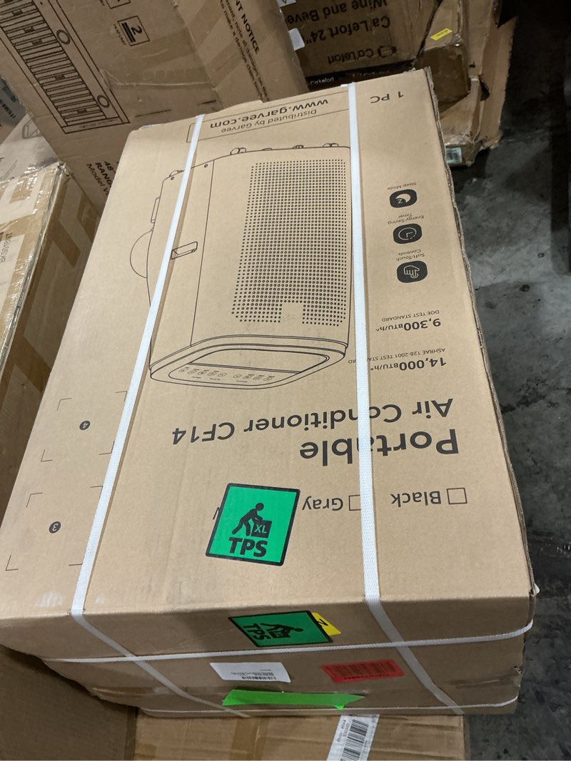 Condition photo showing New/Like New for 14,000 BTU Portable Air Conditioner Quiet AC Unit with Cooling, Fan, Dehumidifier & Energy-Saving Mode | Covers Up to 750 Sq. Ft | Remote Control | White with Black Top | Ideal for Rooms/Living Room