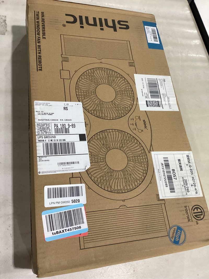 Condition photo showing Good Condition for shinic 2026 9 inch twin window fan – quiet, reversible airflow, 3 speeds, adjustable width 23.5"-37", etl certified for bathroom/kitchen