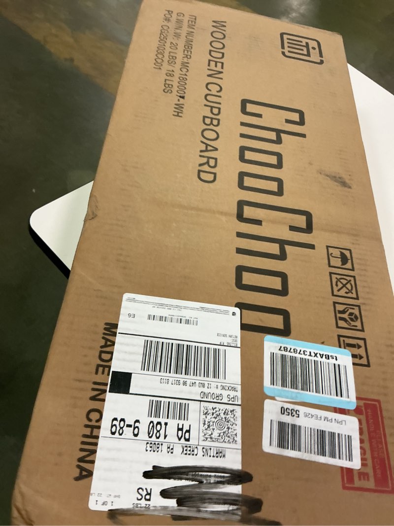 Condition photo showing New/Like New for ChooChoo Bathroom Wall Cabinet, Over The Toilet Space Saver Storage Cabinet, Medicine Cabinet with 2 Door and Adjustable Shelves, Cupboard White 8.8"D x 21.1"W x 24"H