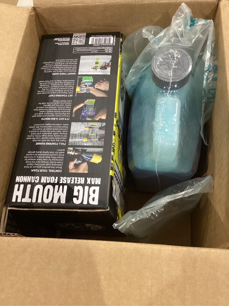Condition photo showing Good Condition for chemical guys big mouth max release foam cannon and blueberry snow foam car wash soap, 64 fl oz - car, truck, suv, rv & boat wash, soap cannon for pressure washer, 34 oz bottle - 2 items eqp324 kit