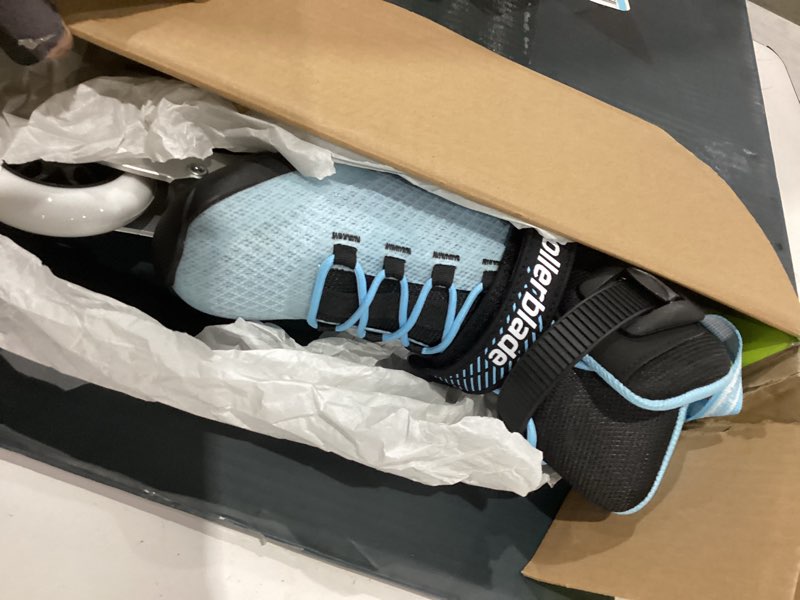 Condition photo showing Good Condition for rollerblade macroblade 80 women's adult fitness inline skate, performance inline skates 6/6.5 powder blue/black