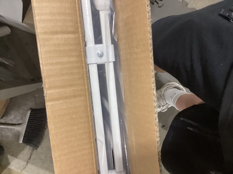 Condition photo showing Good Condition for babelio baby gate for stairs, kitchen & doorways, 26-43" w 28" h no bottom bar| easy installation| one-handed operation| auto-close| hardware mount (drill needed) safety dog/pet gate indoor (white)