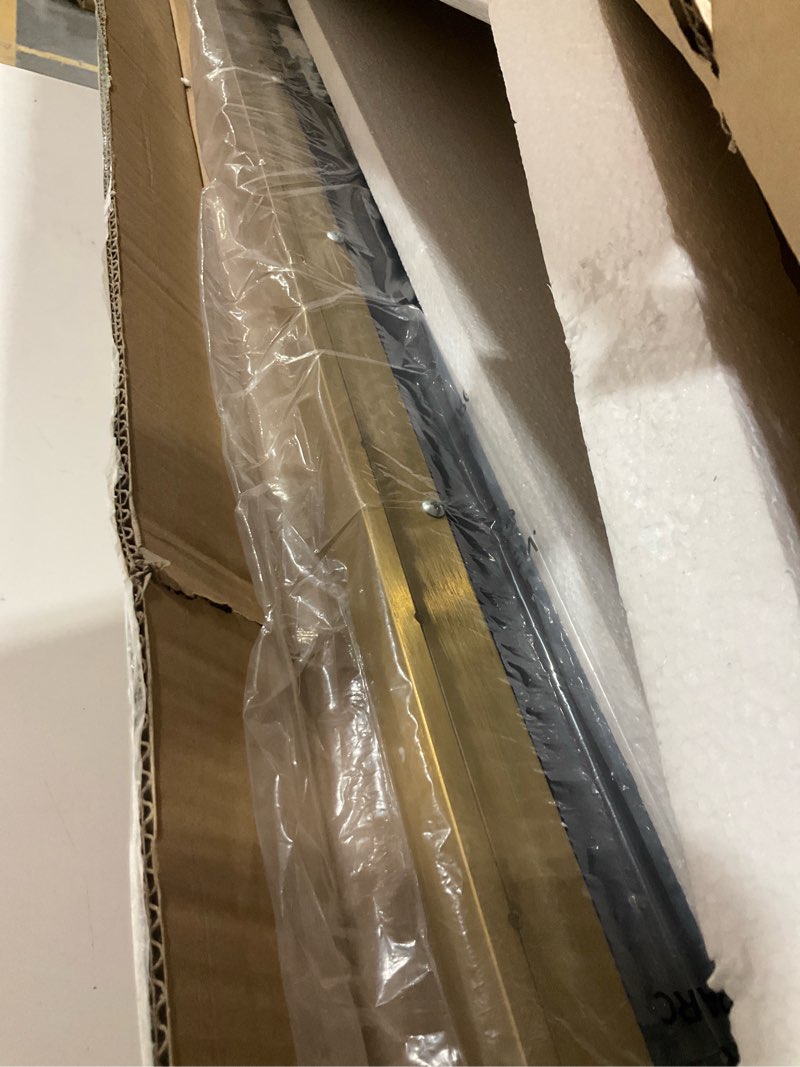 Condition photo showing Good Condition for ANDY STAR Brass Mirror Bathroom, 22x30’’ Rounded Rectangle Mirror, Brushed Gold Bathroom Vanity Mirror Non-Rusting SUS304 Metal Tube Frame 1’’ Deep Wall-Mounted Mirrors Vertical/Horizontal Brass 30"L x 22"W