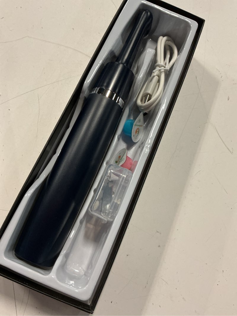 Condition photo showing Good Condition for tooth polisher,teeth polishing kit for daily cleaning,polishing then whitening of tooth (professional toothpaste include),usb rechargeable dental polisher with led light,6 heads,5 speed modes morandi blue