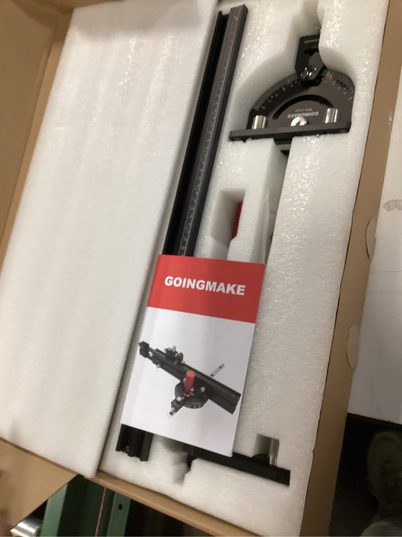 Condition photo showing Good Condition for Table Saw Miter Gauge with Micro Adjustable Flip Stop and Extendable Fence and Quick Angle Stop for Table Saw Band Saw Router Table Fit 3/8 x 3/4" T Slot for Woodworking Crosscut, Miter Cut