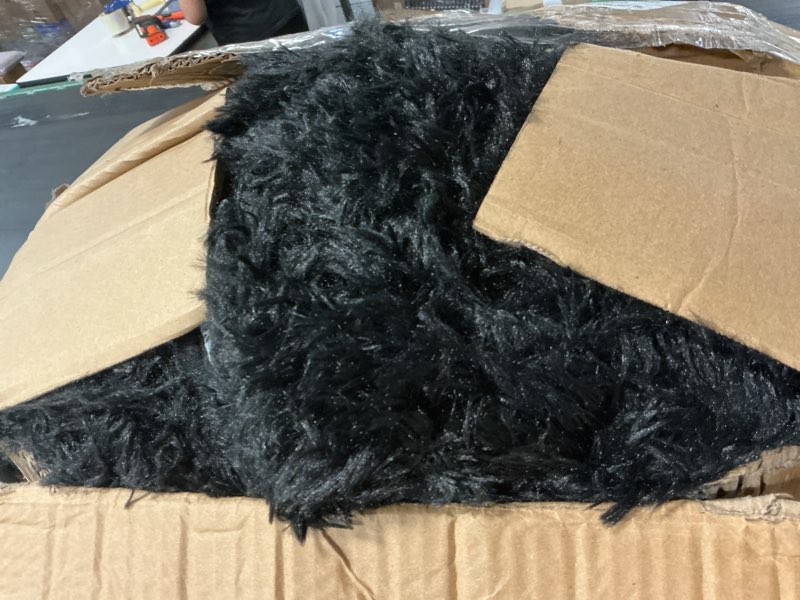 Condition photo showing Good Condition for caromio fluffy shag rug, 9' x 12', extra soft & comfy modern indoor shaggy carpet rug for bedroom, living room, girls, kids, nursery, black 9' x 12' (rectangular) black