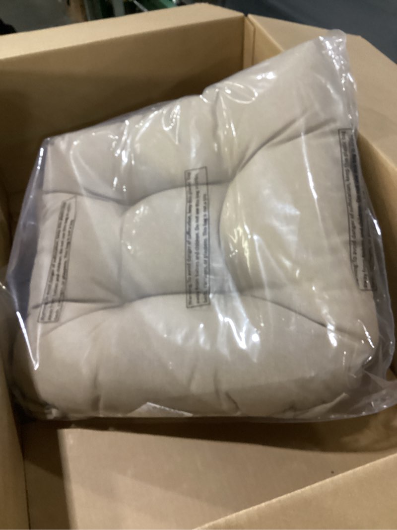 Condition photo showing Good Condition for Magpie Fabrics 19\"x19\" Tufted Seat Cushion 1 Pack, U-Shaped Patio Cushions with Ties, Outdoor/Indoor Chair Pads Waterproof for Dining Garden Balcony Office - Khaki