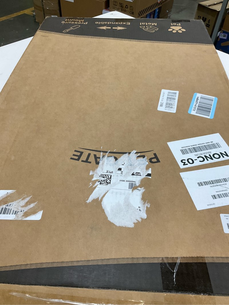 Condition photo showing New/Like New for Malier Dog Gate with Door, 34-55" Extra Wide Full Metal Pet Gate Short Dog Gate for Stairs, Pressure Mount 20'' Tall Puppy Gate, Easy Step Over Low Gate for Doorways White 20''H × 34''- 55''W