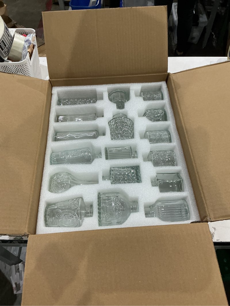 Condition photo showing Good Condition for aheroi 32 pcs bud vase set, clear vases for centerpieces, cute glass bud vases small vases for flowers, mini vase flower vase set for wedding decorations, room office table decor clear-32pcs 32 pcs