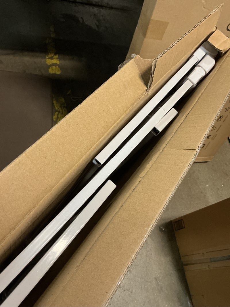 Condition photo showing As Is for Babelio 72" Extra Wide Baby Gate, 30" Tall Auto Close Dog Fence for Stairs Kitchen Doorways Fireplace, Hardware Mounted Pet Gate Indoor, Foldable 3 Metal Panels, White White 72" Wide Gate - 3 Panels