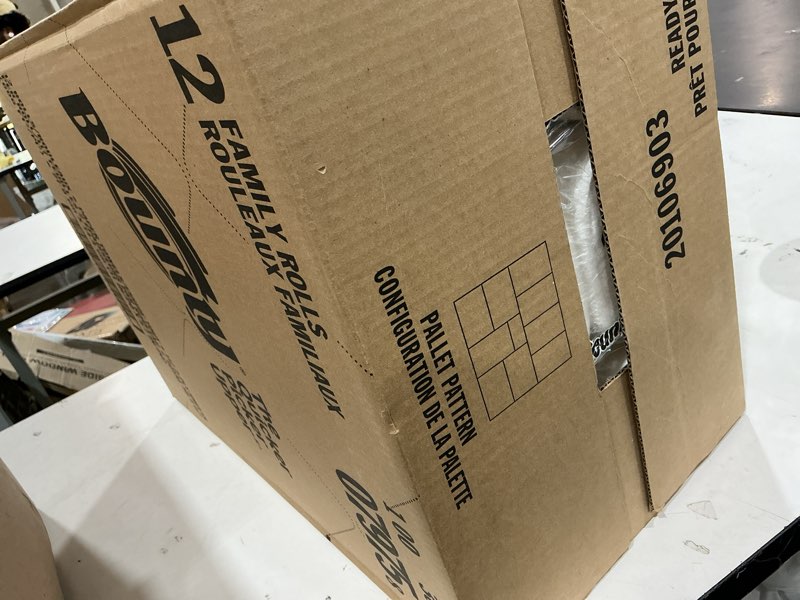 Condition photo showing Good Condition for bounty quick-size paper towels, white, 12 family triple = 40 regular rolls family triple 12 rolls (141 sheets)