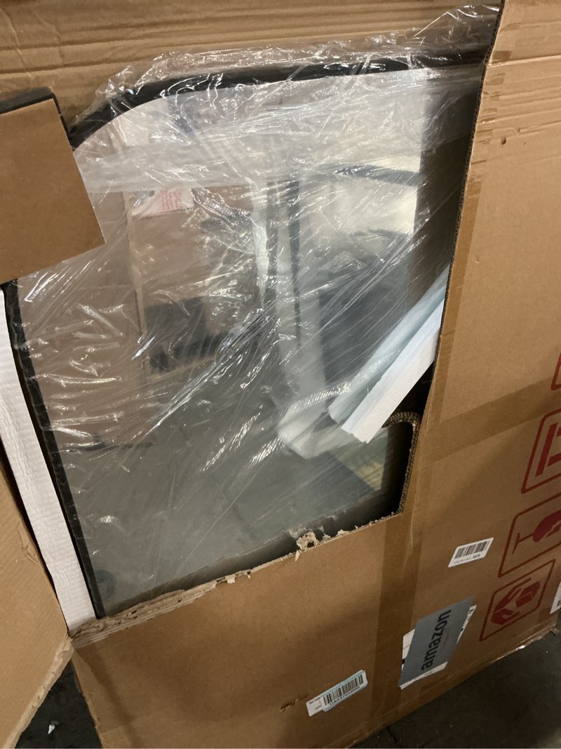 Condition photo showing Good Condition for Delma Bathroom Vanity Mirror,30" x 40" Black Metal Framed Wall Mirror for Over Sink, Living Room, Bedroom,Entryway Decor